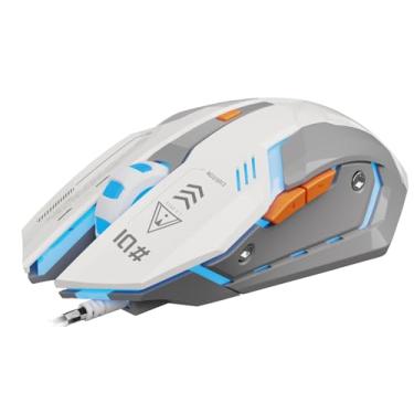 Imagem de Mouse para jogos EWEADN G10 com fio, mouse de computador com retroiluminação RGB, ajustável 3200 DPI, cliques silenciosos, mouses ergonômicos com 6 botões e cabo de 11 m, mouse com fio USB para PC/Win