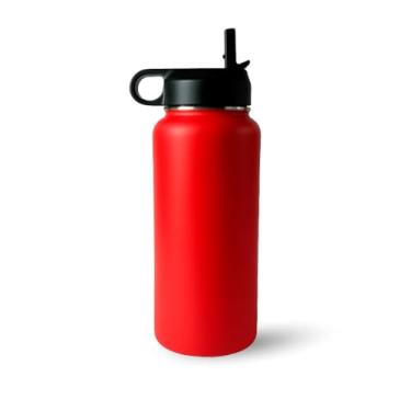 Imagem de Garrafa Térmica Com Canudo P-1599 1000ML - Bruthal Sports (VERMELHO)