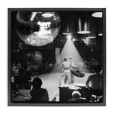 Imagem de Stupell Industries Arte de parede em tela flutuante com moldura preta para pista de dança de discoteca vintage por Sophie 6, 25 x 25
