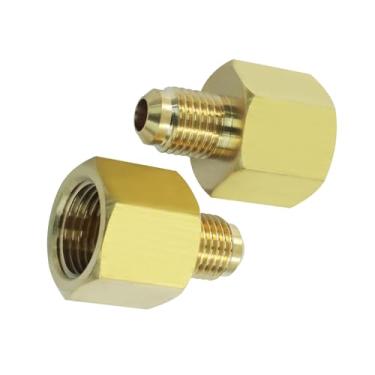 Imagem de 2 peças de encaixe de tubo alargador de latão 1/5.1 cm NPT macho x5/20.3 cm fêmea NPT adaptador redutor de tubo conector de tubo redutor de latão, encaixe de tubo.