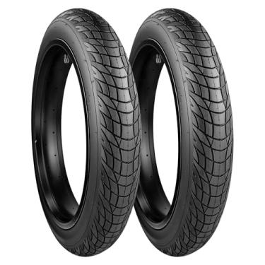 Imagem de MAKELEN Pneu gordo 20x3.0 para bicicleta elétrica – Pneu E-Bike de baixo perfil para ruas da cidade, estradas de cascalho e melhor eficiência energética (2 pneus (preto), 50,8 x 7,6 cm)