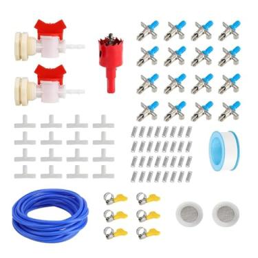 Imagem de Rrlihjgu Kit de de Bebedouro para Coelhos - 16 Peças Mangueira de 10 Metros com Bicos Bebedouros - Kit Hidratador Para Gaiolas De Pequenos Animais Aves E Coelhos