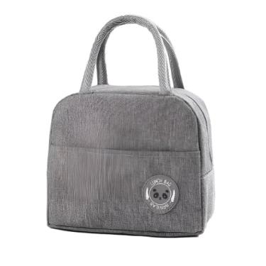 Imagem de Bolsa Lancheira Térmica Compacta – 4L, Mantém Marmitas, Frutas e Bebidas Frescas | Estilo Moderno e Colorido, Ideal para Trabalho, Escola e Passeios (Cinza)
