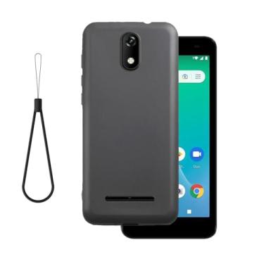 Imagem de DAMONDY Capa para ANS P550 com cordão de silicone, capa à prova de choque, capa protetora fina de borracha TPU macia para ANS Artia Sp555D - preta