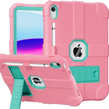 Imagem de Stweap Capa para iPad (A16) 11ª geração 11 polegadas 2025 / iPad 10ª geração 10,9 polegadas 2022, capa protetora resistente [suporte de lápis embutido] para iPad 11/10 geração (pó)