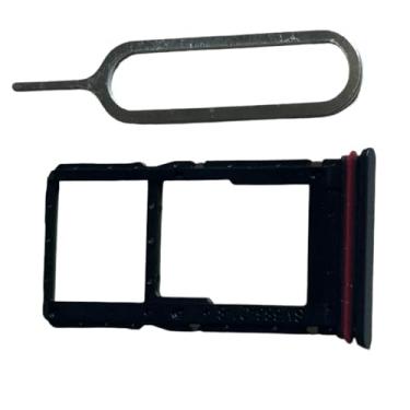 Imagem de zhxchzhi Bandeja de cartão SIM OEM Suporte para cartão SD Slot + pino compatível com Motorola G86 Power 5G Parts Preto