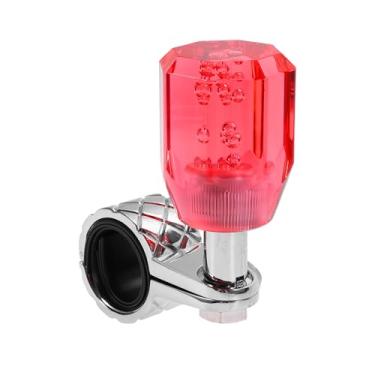 Imagem de INFINAUTO Maçaneta de volante de carro de 43 mm octogonal cristal veículo bola rotadora para caminhonetes SUV, semi-reboques, vans, barcos, vermelho, 1 peça
