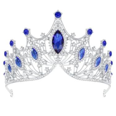 Imagem de Tiara de strass para mulheres e meninas, coroa de tiaras de princesa para noivas, tiara de rainha de cristal, acessórios de cabelo para formatura, casamento e festa