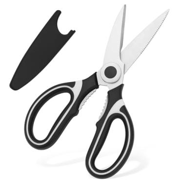 Imagem de Tesoura Multiuso de Cozinha com capa em Aço Inox 20cm com Quebra Nozes, Abridor de Garrafas e Corta Carnes Legumes Frango e Peixes Cabo Confortável PREMIUM