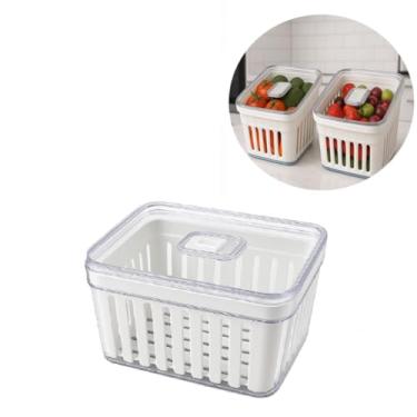 Imagem de Kit 4 Organizador De Geladeira 3.8 Litros Cesto Com Tampa Multiuso Alimentos Verduras E Vegetais(1 Organizador 3,8L)