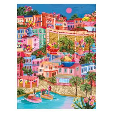 Imagem de Quebra-cabeça RoseArt Millie ilustra Marselha França 300 peças, arte de viagem moderna colorida ilustrada para adultos