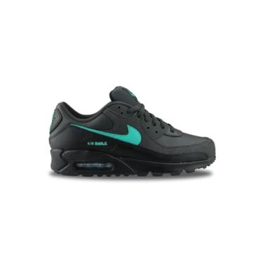 Imagem de Nike Tênis de corrida masculino Air Max 90 (cinza escuro/jade transparente/preto/branco) (IF0670-002, preto/verde/cinza/branco), preto/verde/cinza/branco, 40