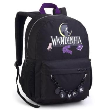 Imagem de Mochila Costas Escolar Infantil com Corrente Wandinha - SEANITE