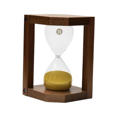 Imagem de Fenteer Ampulheta de 15 minutos, relógio de areia, enfeite de mesa, ampulheta, relógio de areia para sala de aula, leitura, ioga, estudo