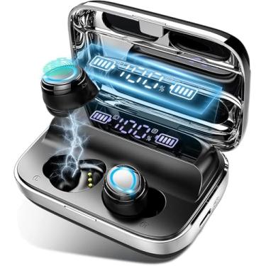 Imagem de Fone de Ouvido bluetooth 5.3 Esportivo com Microfone, Até 60 Horas de Bateria, IPX7 Resistente à Água. Leve e Confortável, Ideal para Corrida, Videogame, Compatível com Todos Dispositívos