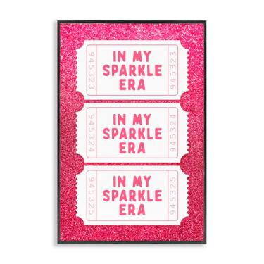 Imagem de Stupell Industries In My Sparkle Era Tickets Arte giclée emoldurada preta, design por Lettered and Lined, 76 x 50 cm