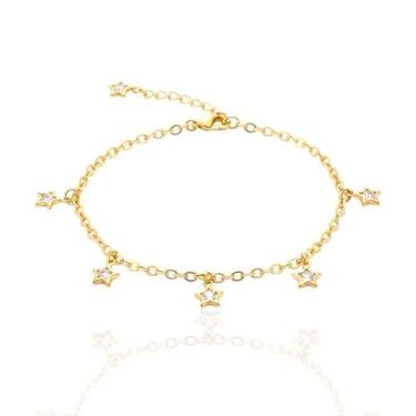 Imagem de Pulseira Feminina Semijoia Banhada a Ouro 18k Pingentes - Bela Sol Ace