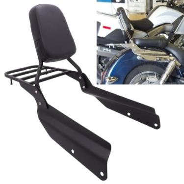 Imagem de Passenger Sissy Bar com bagageiro encosto traseiro para Honda VTX1300 VTX1800 N/R/S/T modelo 2002-2009, preto