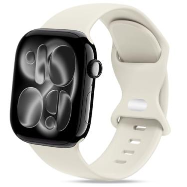Imagem de STG Sport Pulseira de silicone compatível com Apple Watch Ultra SE séries 9/8/7/6/5/4/3/2/1 de 38 mm, 40 mm, 42 mm, 44 mm, 45 mm, 49 mm S/M / G (42 mm/44 mm/45 mm/49 mm S/M, branco)