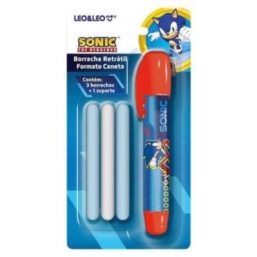 Imagem de Borracha Caneta Sonic c/ 3 Refil Colorido - Leo&Leo
