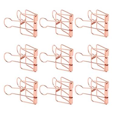 Imagem de AYNEFY Grampos de Buldogue Dobráveis ​​de Fio de Metal, Fixação Forte, 30 Clipes de Pasta Mini para Uso Em Escritório ou Escola (Ouro Rosa)