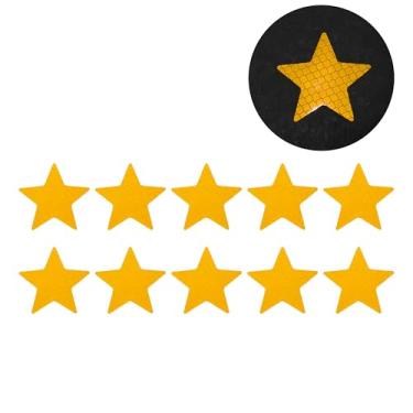 Imagem de Generic Decalque refletivo para para-choque amarelo pentagrama losango grade adesivo refletivo carro decoração personalizada veículo corpo ou janela