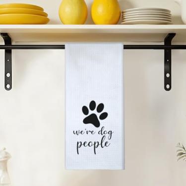 Imagem de Toalhas de cozinha para decoração de cães 40,6 x 61 cm, amantes de patas de cães, presentes para mãe, dono, prato, toalhas de chá, We are Dog People Toalha de mão para cozinha e banheiro