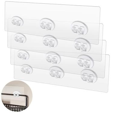 Imagem de 4 peças, adesivo de chuveiro, impermeável, resistente, gancho de substituição, sem tira de perfuração, acessórios de cozinha para banheiro, saboneteira, cesta de pendurar na parede