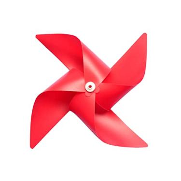 Imagem de 10 peças de cata-vento de plástico vermelho para decoração de jardim e enfeites de festa de gramado, diversão ao ar livre para