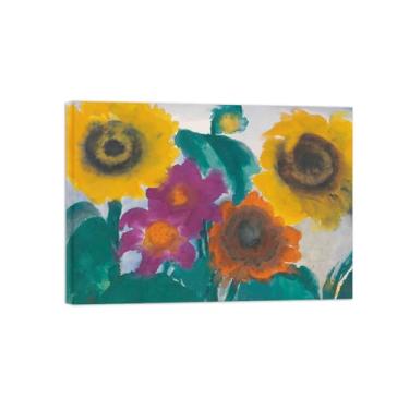 Imagem de BMZFYBS Pôster e impressões em tela de flores vintage - reprodução famosa de pintura de arte de parede - Fotos prontas para pendurar tela emoldurada 40 x 55 cm 16 x 22 pol