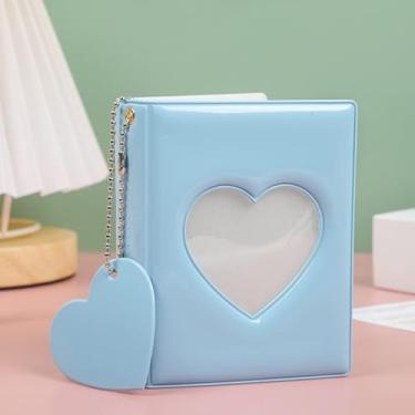 Imagem de Álbum de fotos de cor sólida de 7,6 cm Love Hollow Photocard Holder Heart Pendant Kpop Cards Collect Book Album