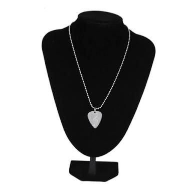 Imagem de Colar de palheta de guitarra de aço inoxidável para homens e mulheres, colar de palheta de guitarra baixo, corrente acessórios para instrumentos, 6 padrões (P)