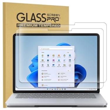 Imagem de KEANBOLL Pacote com 2 protetores de tela de vidro temperado para Microsoft Surface Laptop Studio 2 e Surface Laptop Studio de 14,4 polegadas, ultratransparente, dureza 9H, antiarranhões