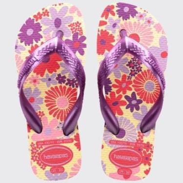 Imagem de Chinelo Infantil Meninas de Dedo Casual Havaianas Kids Flores-Feminino