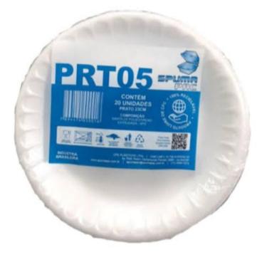 Imagem de Prato isopor spuma pac descartáveis com 25un de 23 cm
