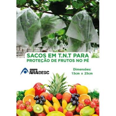 Imagem de 100 Sacos Em Tnt Para Proteção De Frutas No Pe 15 X 25cm - FRUTA PROTE