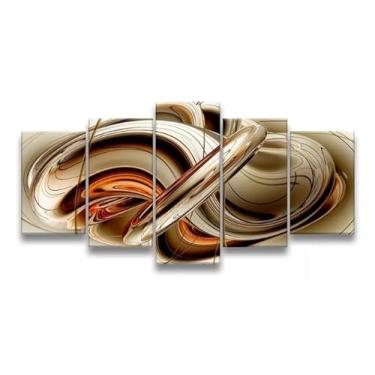 Imagem de Conjunto de 5 Quadros Decorativos Abstratos Modernos com Design Exclusivo, Arte Contemporânea para Sala de Estar, Quarto ou Escritório, Perfeitos para Ambientes Sofisticados e Elegantes