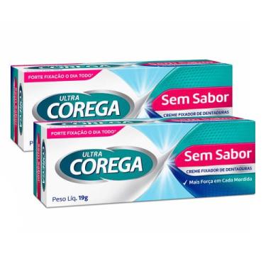 Imagem de Kit 2 Corega Ultra Tripla Ação Fixador de Dentadura Sem Sabor 20g