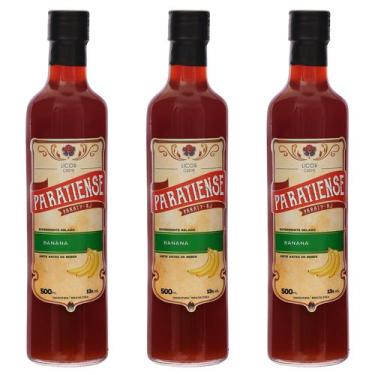 Imagem de Kit 3 Licores Banana Paratiense 500 ml Cachaça Piña Colada Lembrancinh