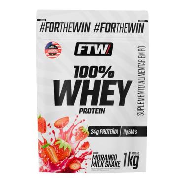 Imagem de Whey Protein 100 Concentrado Refil 1kg FTW, Morango Milk Shake