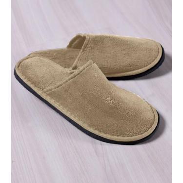 Imagem de Pantufa Masculina Em Plush Bene Casa Bege, 37/38, Bege