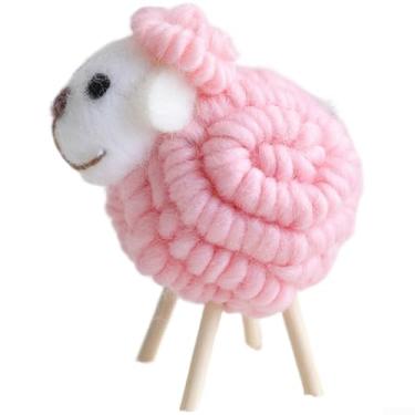 Imagem de Enfeites de lã de feltro de Natal DIY kit de feltro feito à mão com material de tecido não tecido, design de lã encaracolada e várias opções de cores para decoração festiva, branco