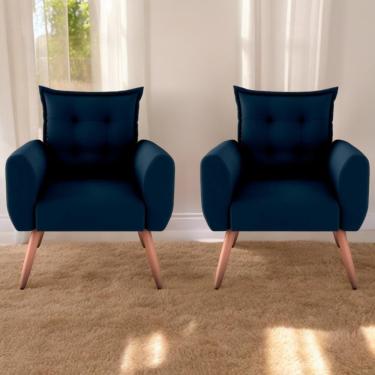 Imagem de Jogo De Poltronas Decorativas Emma Suede Azul