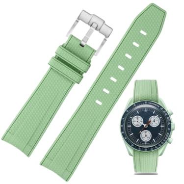 Imagem de Nizonlaie Pulseiras de relógio para Moonswatch, pulseira de substituição premium de borracha de silicone de 20 mm compatível com Swatch Omega Moonswatch Speedmaster