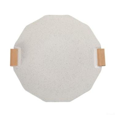 Imagem de Bulevisiter Frigideira hexagonal estrela 35 cm/40 cm, revestimento de granito, placa teppanyaki de alumínio antiaderente para acampamento ao ar livre, utensílios de cozinha portáteis para churrasco