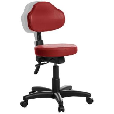 Imagem de Mocho Ergonômica Estética Clinica Plus RV Cor Vermelho - Goldflex