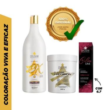 Imagem de Kit Pó Descolorante De 250 G + Ox De 20 Vol + Coloração 6.7 - Dyusar C