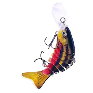 Imagem de Isca de pesca de robalo, isca de natação para mergulho profundo – placa de língua longa, iscas artificiais multiarticuladas para piques de peixe-gato