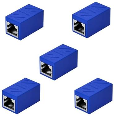 Imagem de ZGZDWZYQYA Acoplador RJ45, conector de cabo de Internet fêmea para fêmea, acoplador em linha, adequado para cabo de extensão Ethernet Cat7/Cat6/Cat5/Cat5e ()