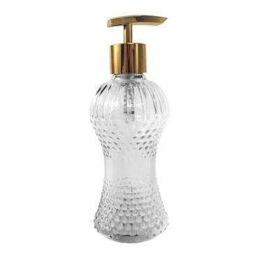 Imagem de Frasco 250ml com Válvula de Luxo | Porta Sabonete Líquido kit viagem frascos Para Sabonete Líquido, Shampoo e Condicionador - Dispenser para Banheiro(Dourado)